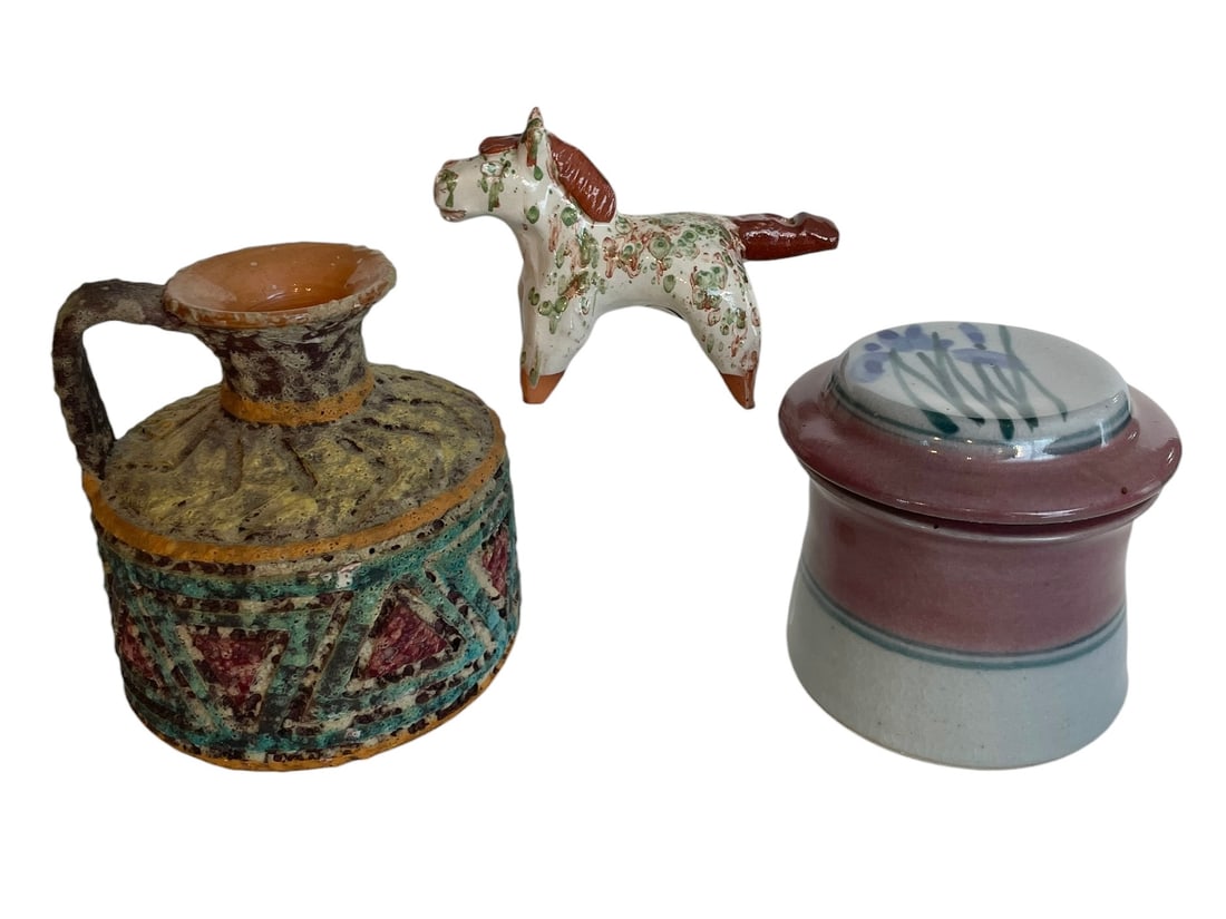 3 Pieces of Art Pottery: Denmark, Italy, US (1 of 6)