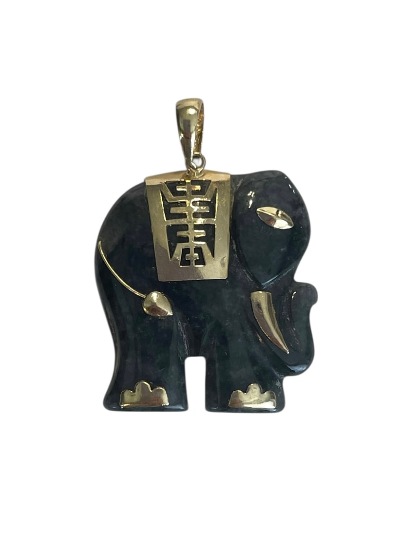 Black Elephant Pendant, 14K Gold ~ 5.2 grams (1 of 2)