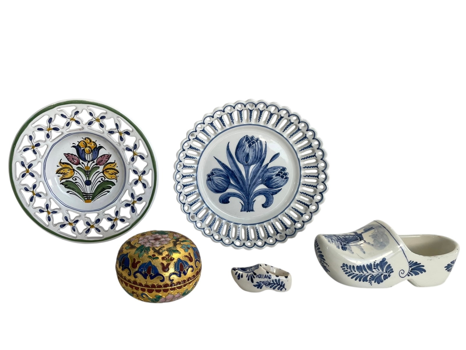 Delft Collectibles, Cloisonne Box, Ceramic Italian Dish (1 of 5)