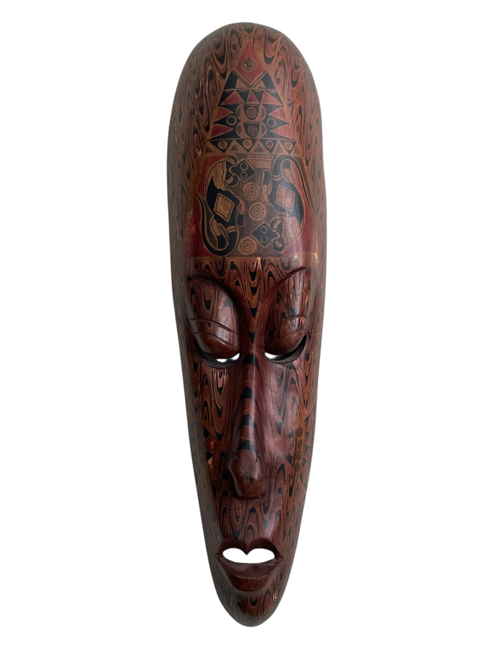 Elongated African Wood Mask, 19" (1 of 4)