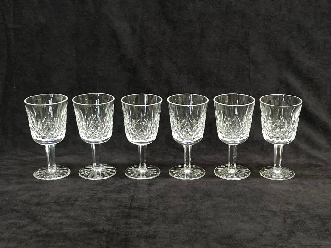 6 Waterford Crystal 'Lismore' Port Wine Glasses, 4 1/4" (1 of 4)