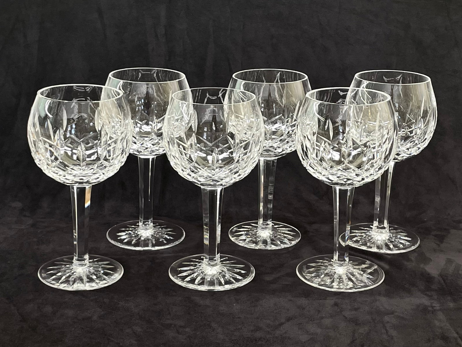 6 Waterford Crystal 'Lismore' Large Balloon Goblets, 7 5/8" (1 of 4)
