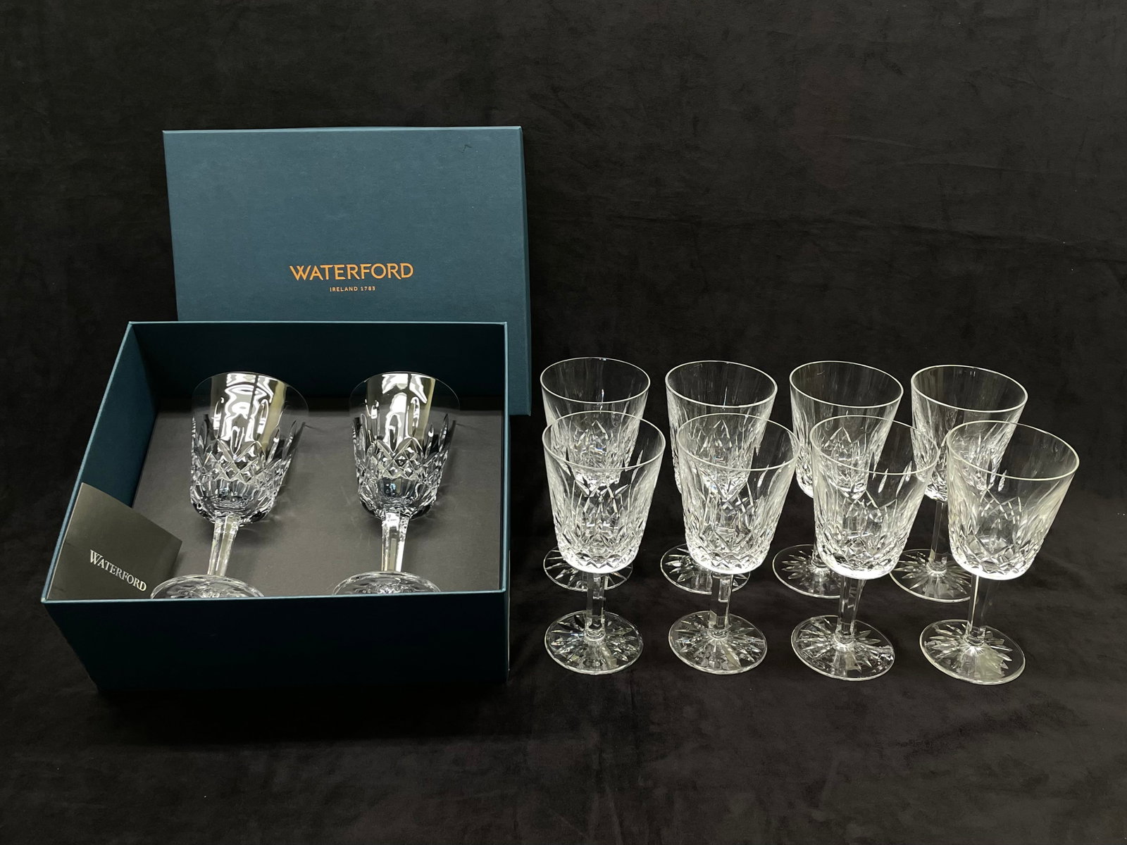 10 Waterford Crystal 'Lismore' Water Goblets, 6 7/8" (1 of 6)