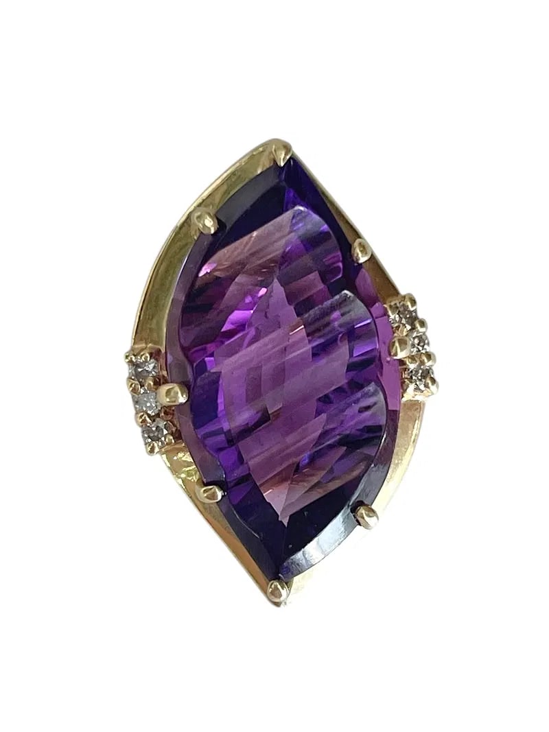 Purple Spinel and Diamond Pendant, 14K Gold ~ 4.1 grams (1 of 3)