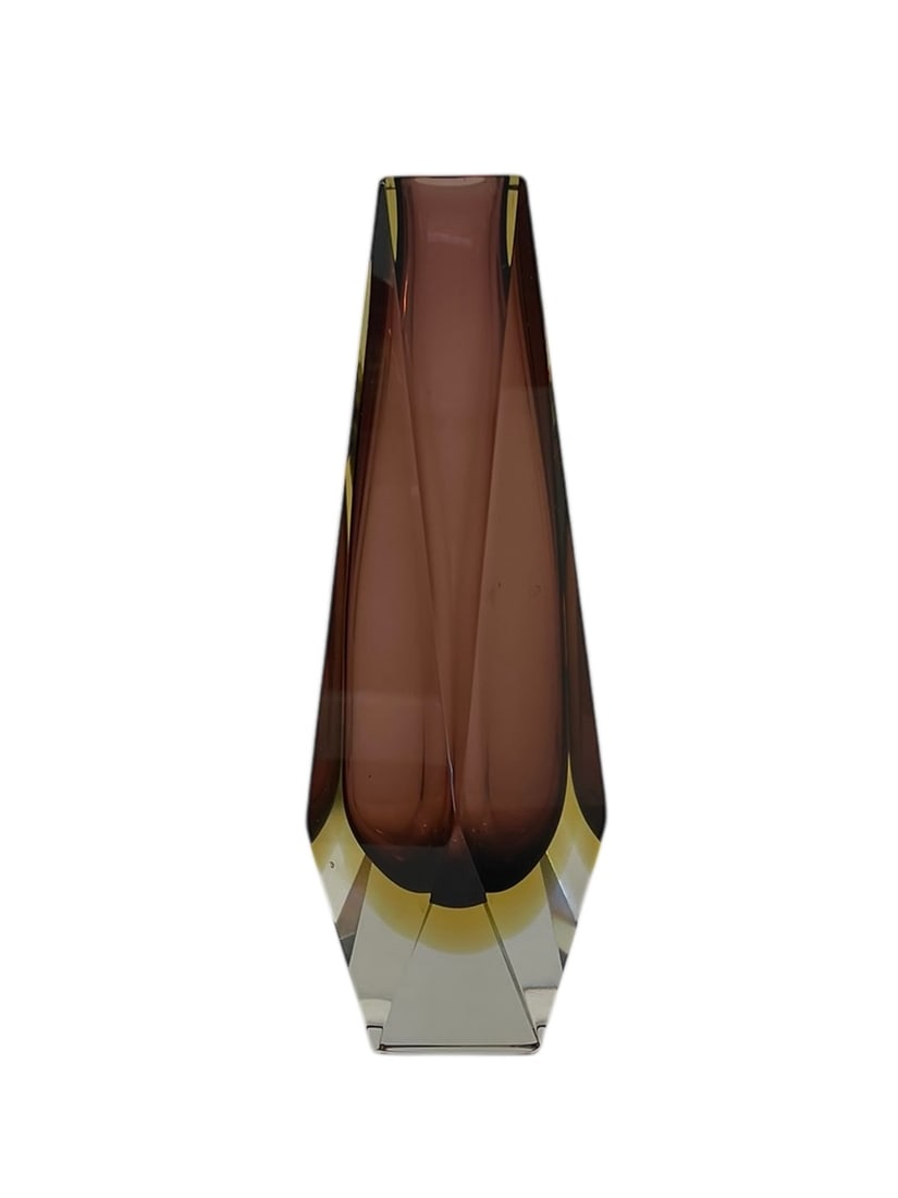 Murano Faceted Sommerso Glass Vase, 10.25" (1 of 4)