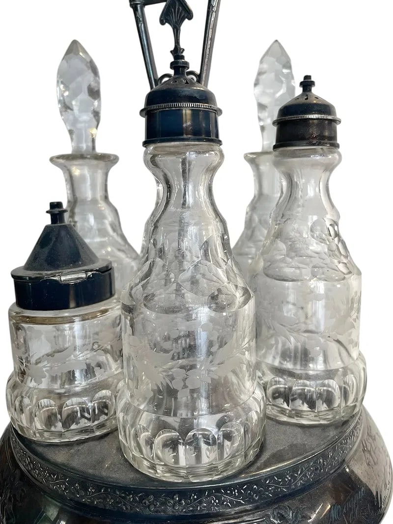 Victorian Silver Plated Condiment Caddy - 2