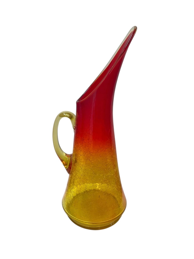 Amberina Crackle Glass Pitcher, 12.5" (1 of 4)