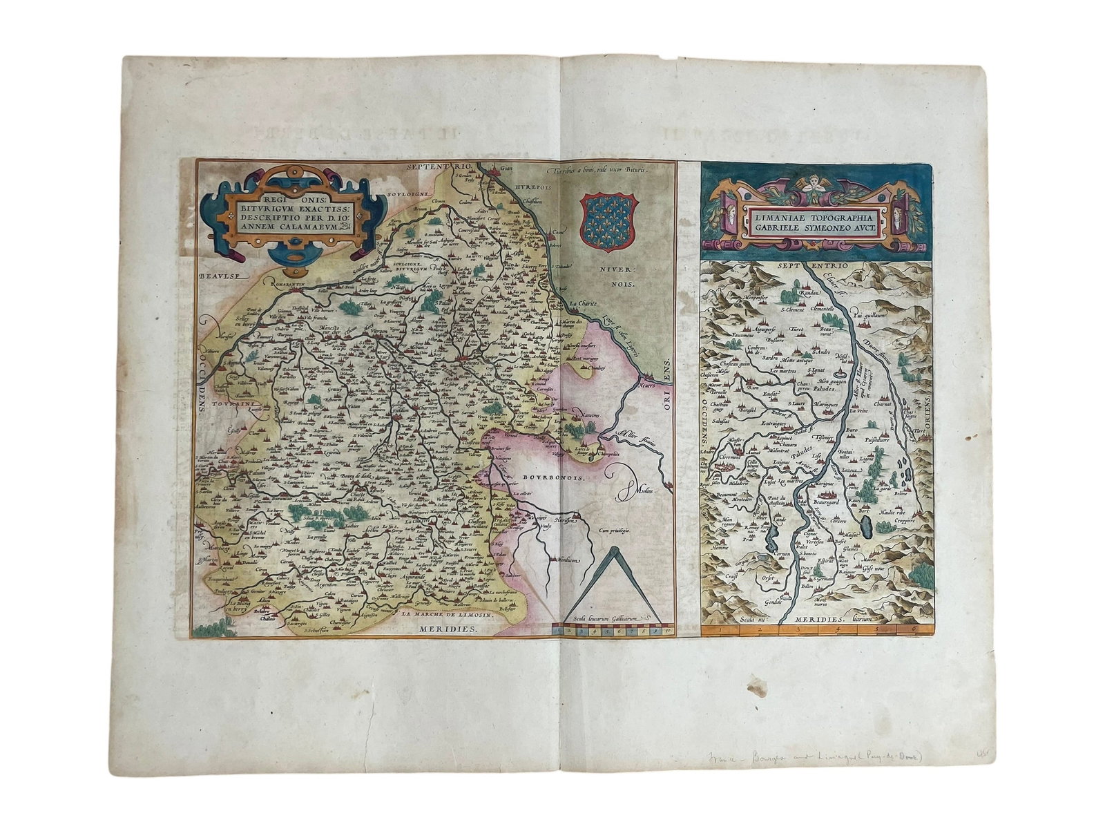 Antique Hand Colored Map of France (1 of 7)