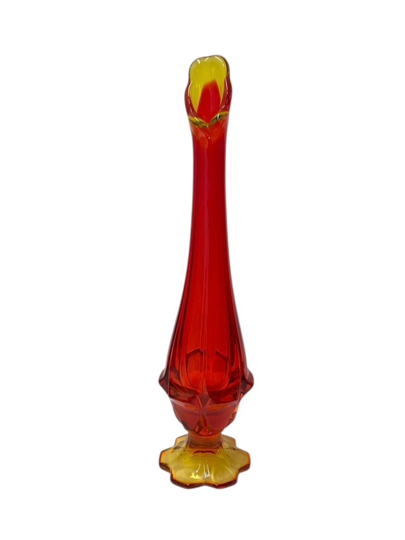 Fenton Valencia Amberina Swung Glass Vase, 11.5" (1 of 5)