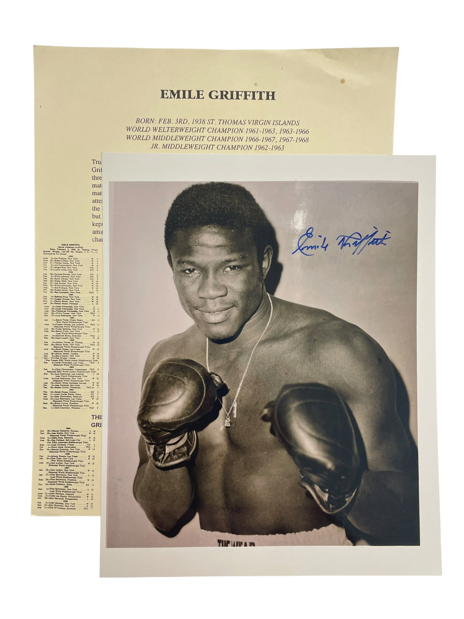 Emile Griffith Signed 8x10 Boxing Photo with COA (1 of 4)