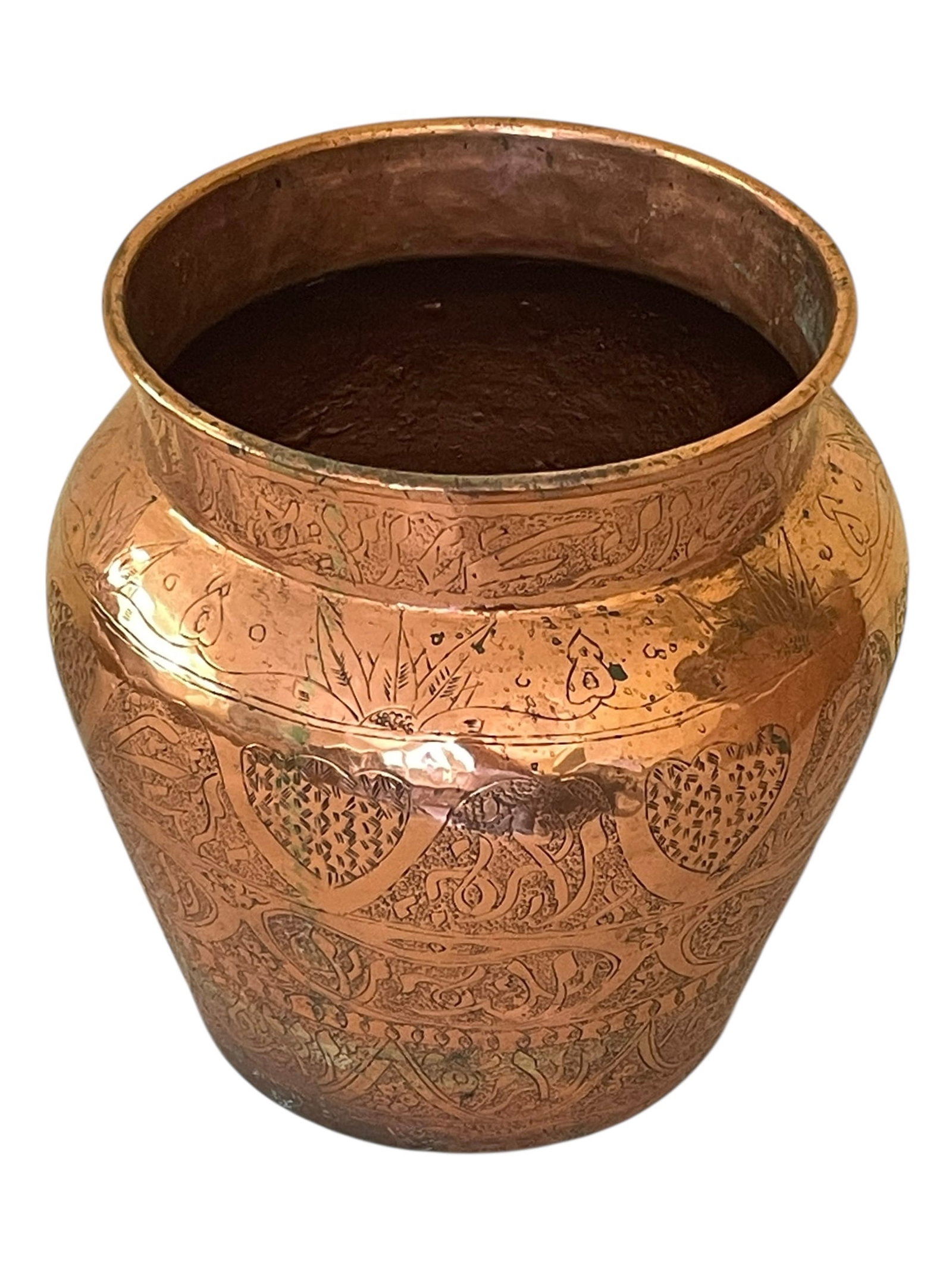 Engraved Copper Planter Pot - 3