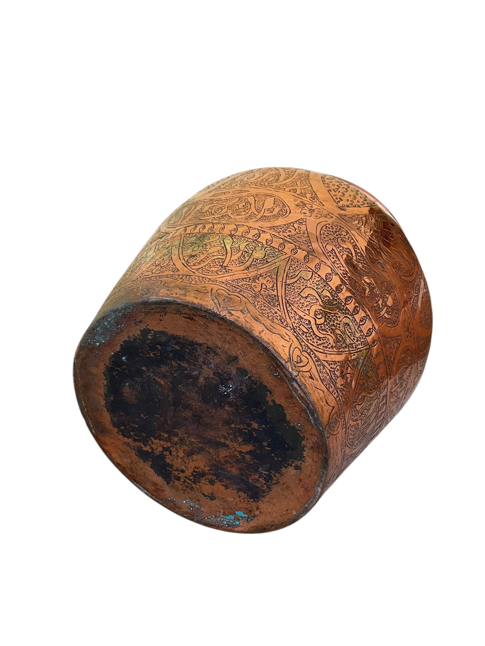 Engraved Copper Planter Pot - 4