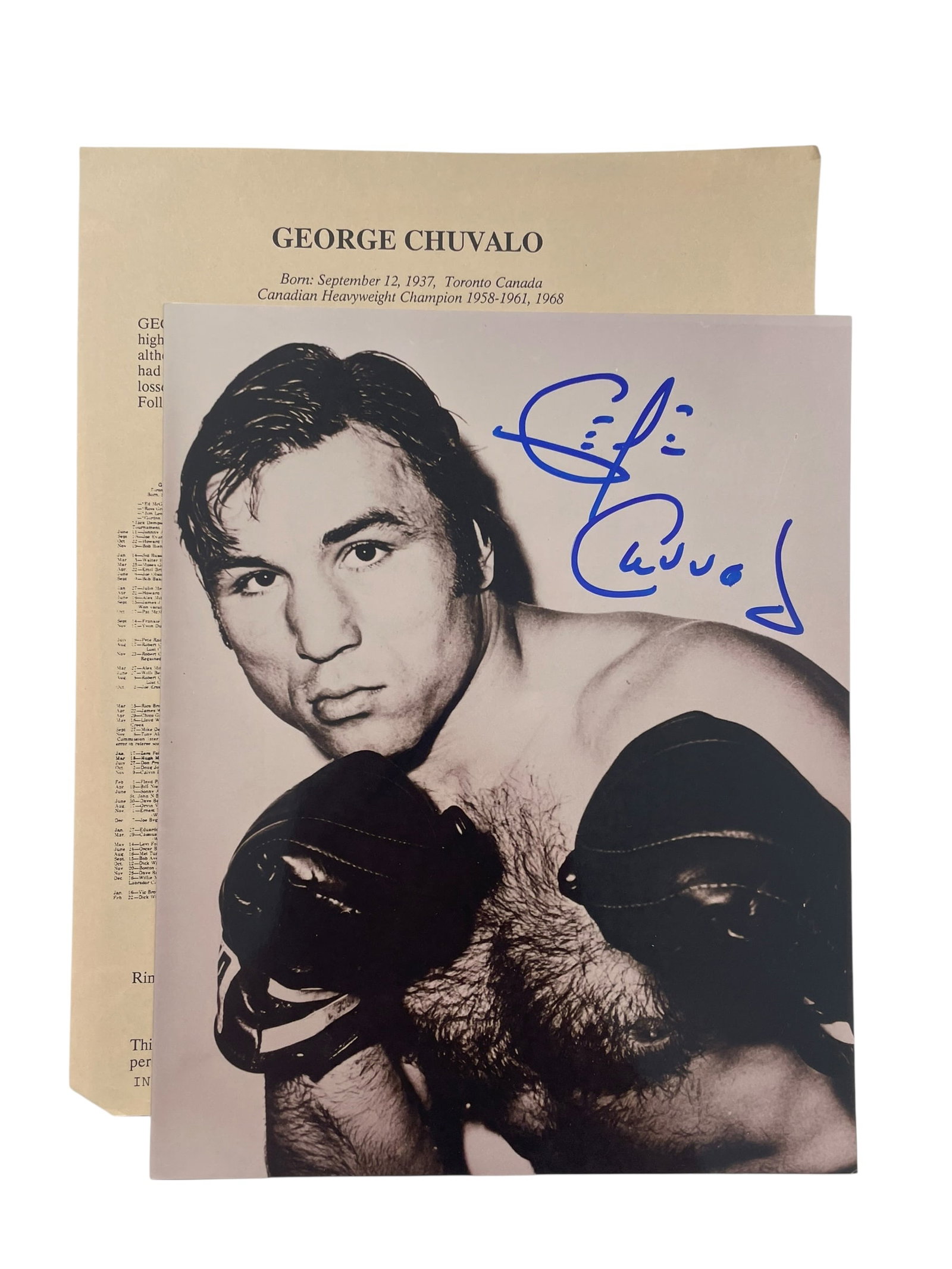 George Chuvalo Signed 8x10 Boxing Photo with COA (1 of 4)