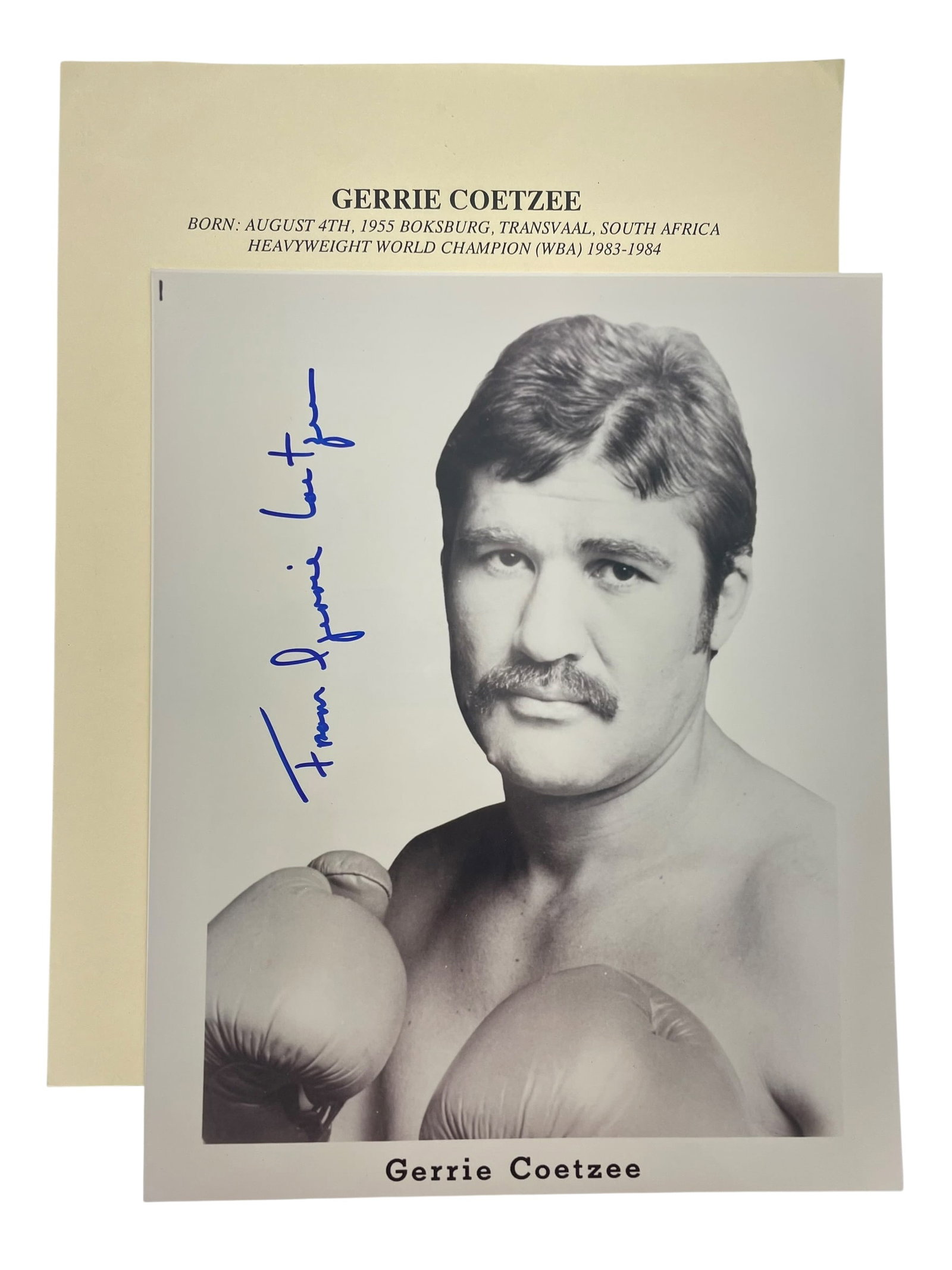Gerrie Coetzee Signed 8x10 Boxing Photo with COA (1 of 4)
