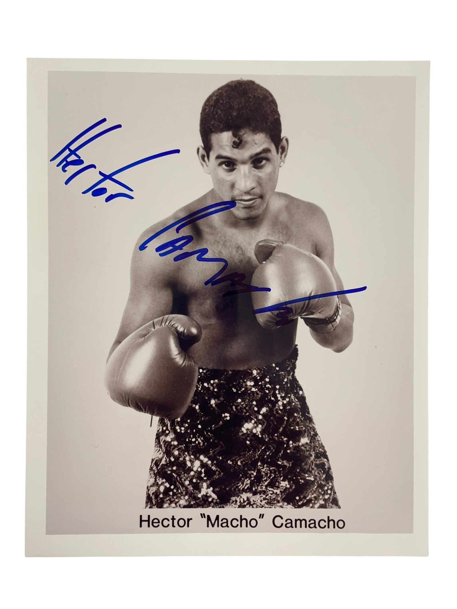Hector "Macho" Camacho Signed 8x10 Boxing Photo: Hector "Macho" Camacho Signed 8x10 Boxing Photo WBC super featherweight champion, 1983-84, WBC lightweight champion 1985-87, WBO junior welterweight champion twice.