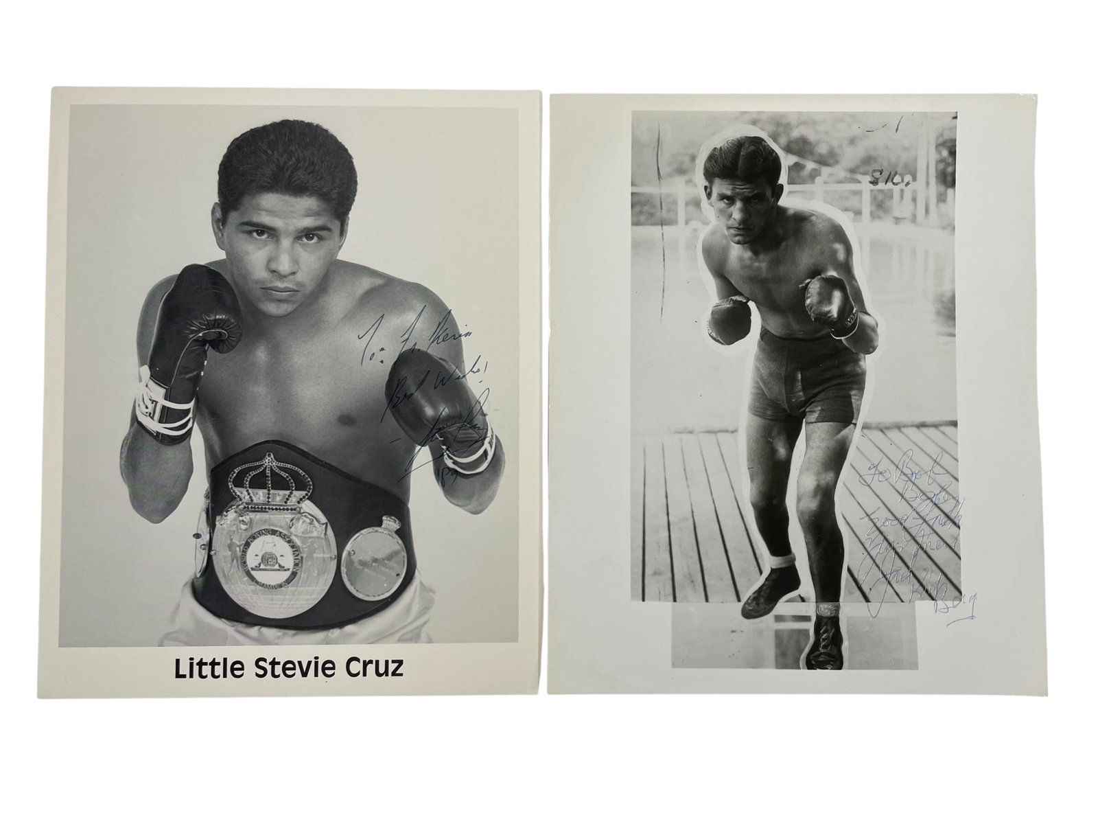 2 Signed 8x10 Boxing Photos: Jack Kid Berg & Steve Cruz (1 of 5)