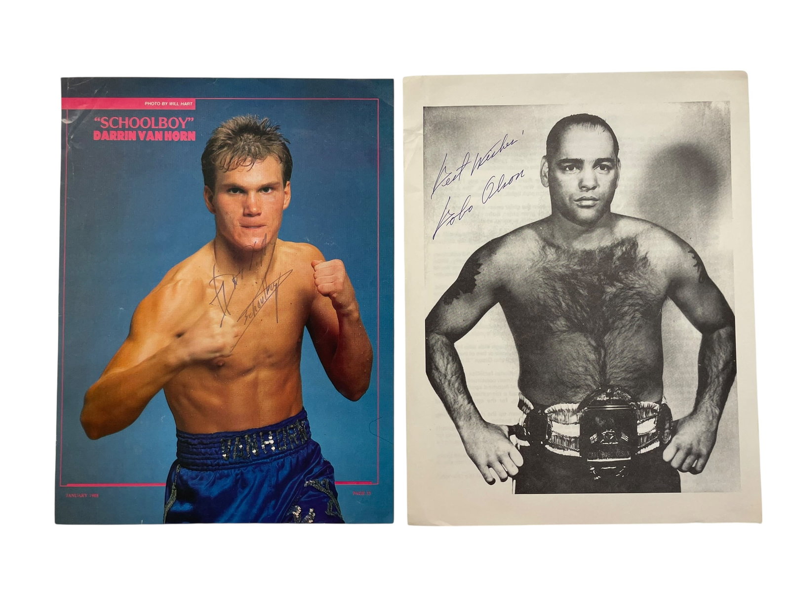 2 Signed Boxing Pictures: Bobo Olson & Darrin Van Horn (1 of 8)
