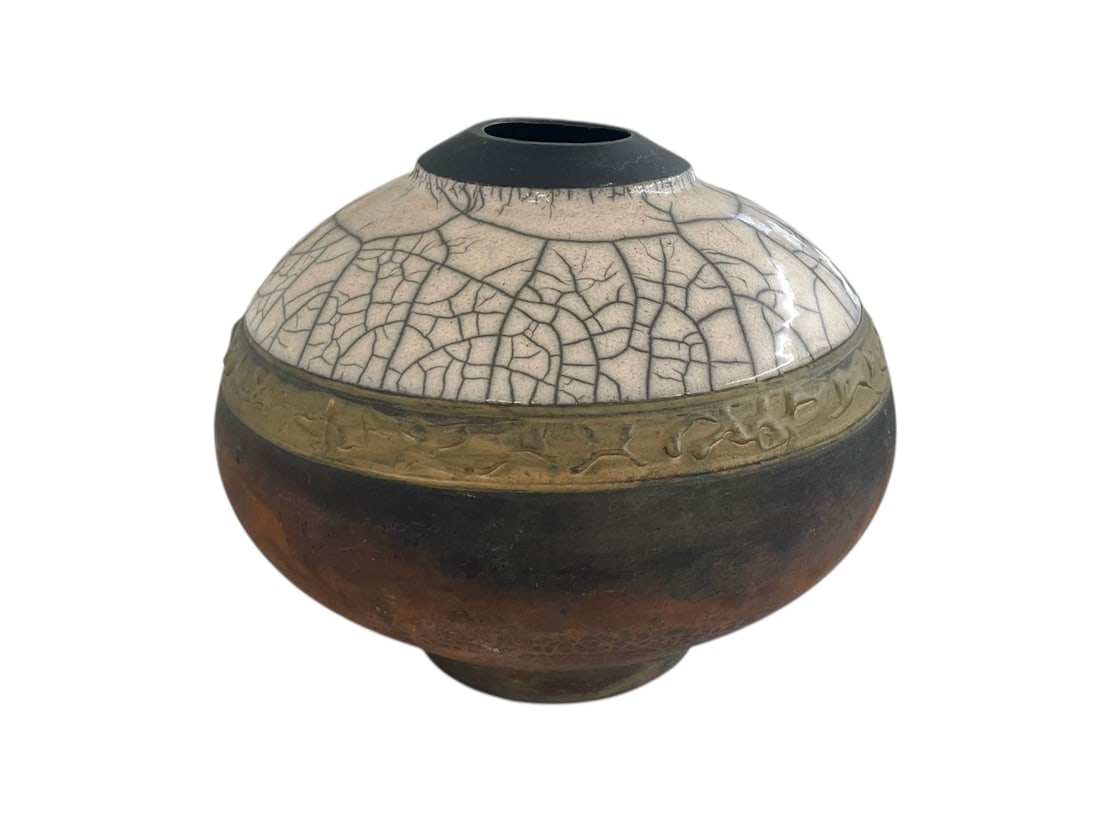 George Blackman Raku Pottery Vase, 9 1/2' (1 of 6)