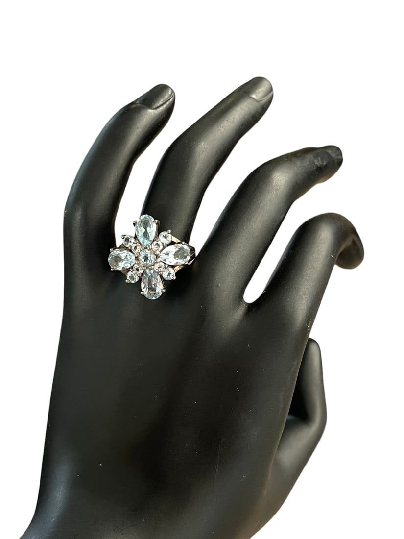 Blue Topaz Sterling Silver Ring - 2