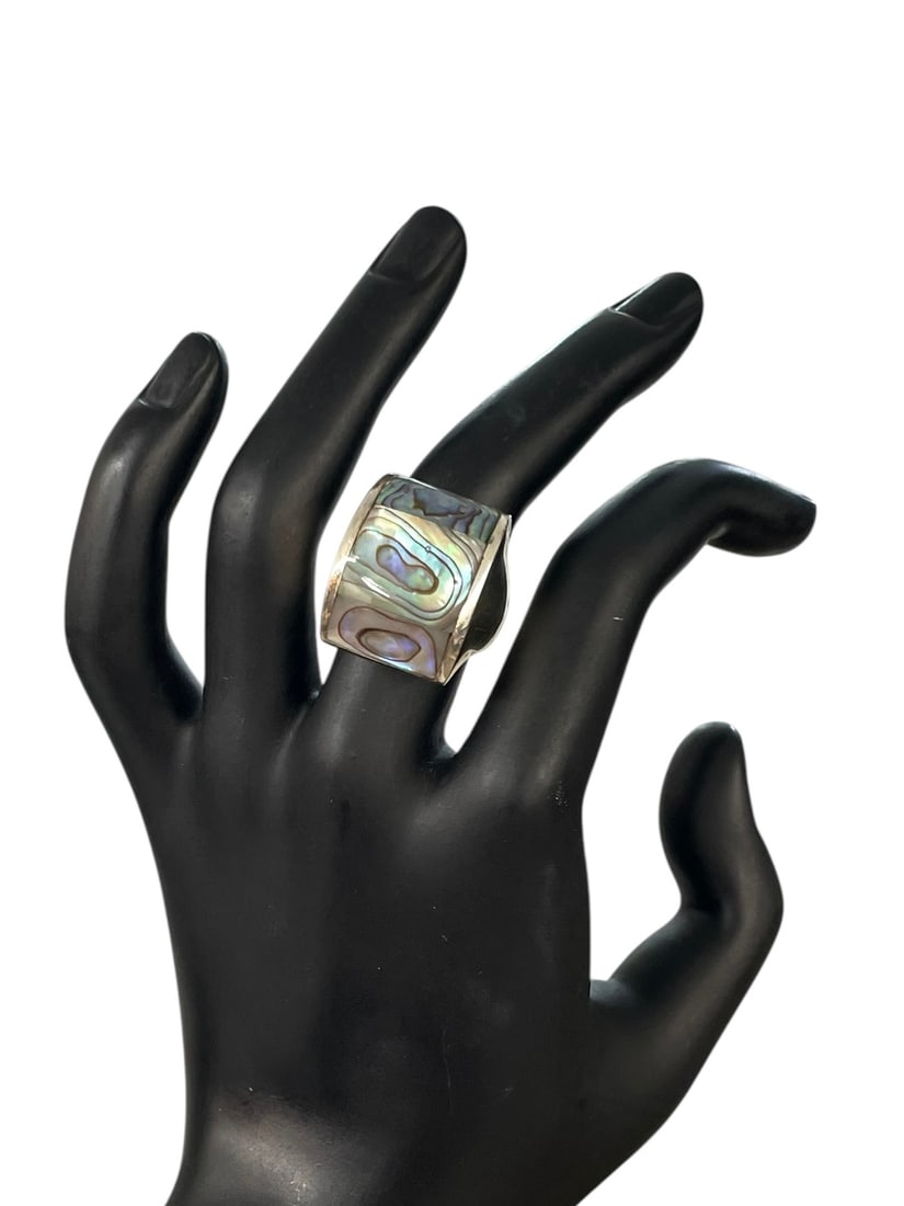 Abalone Sterling Silver Ring - 4