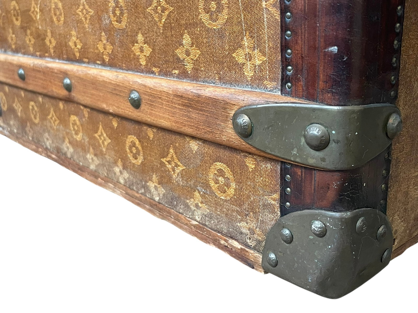 Louis Vuitton Antique Flat Top Courier Trunk - 12