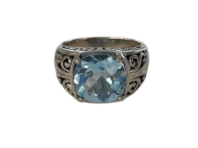 Blue Topaz Sterling Silver Ring - 2