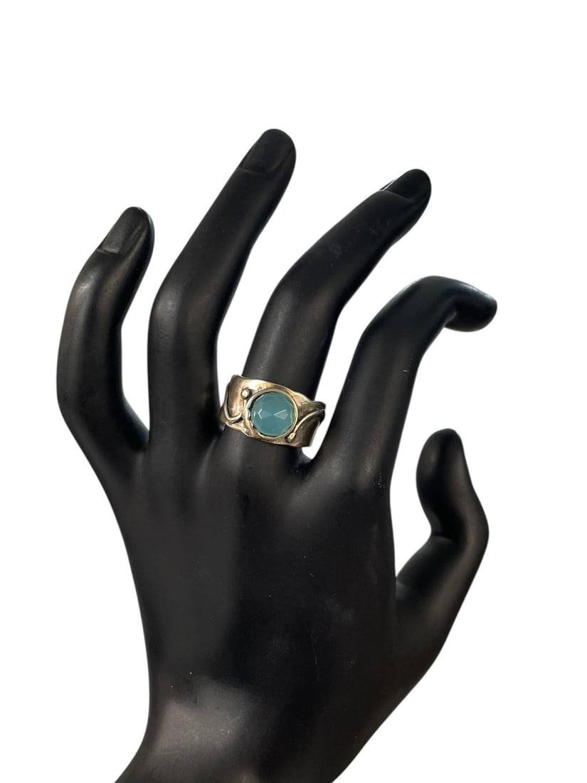Blue Chalcedony Sterling Silver Ring - 3
