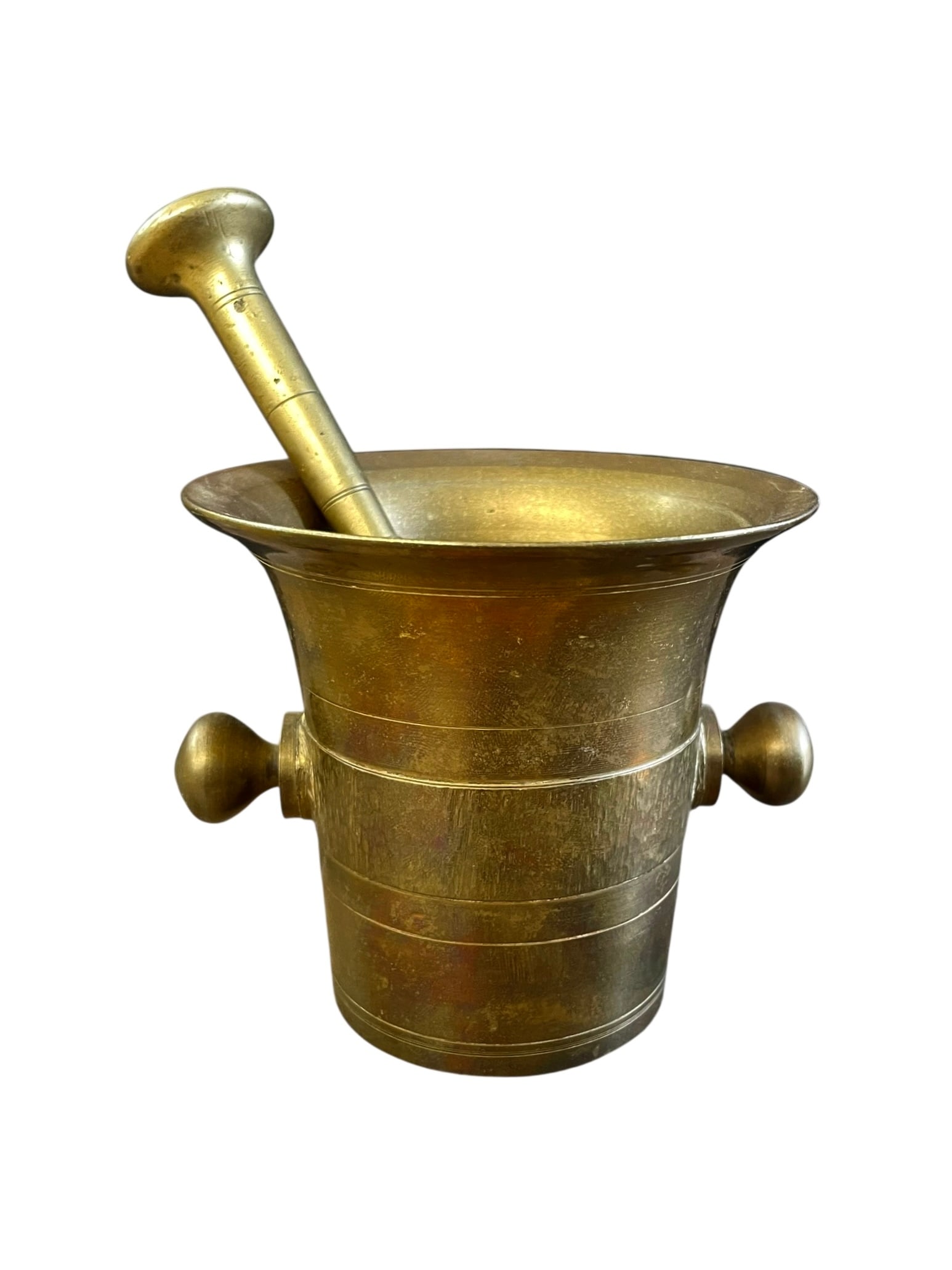 Brass Mortar and Pestle with Knob Handles (1 of 4)