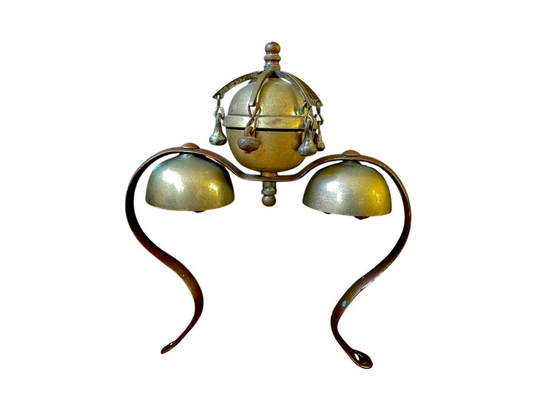 Antique Brass Sleigh Bells Tower (1 of 4)