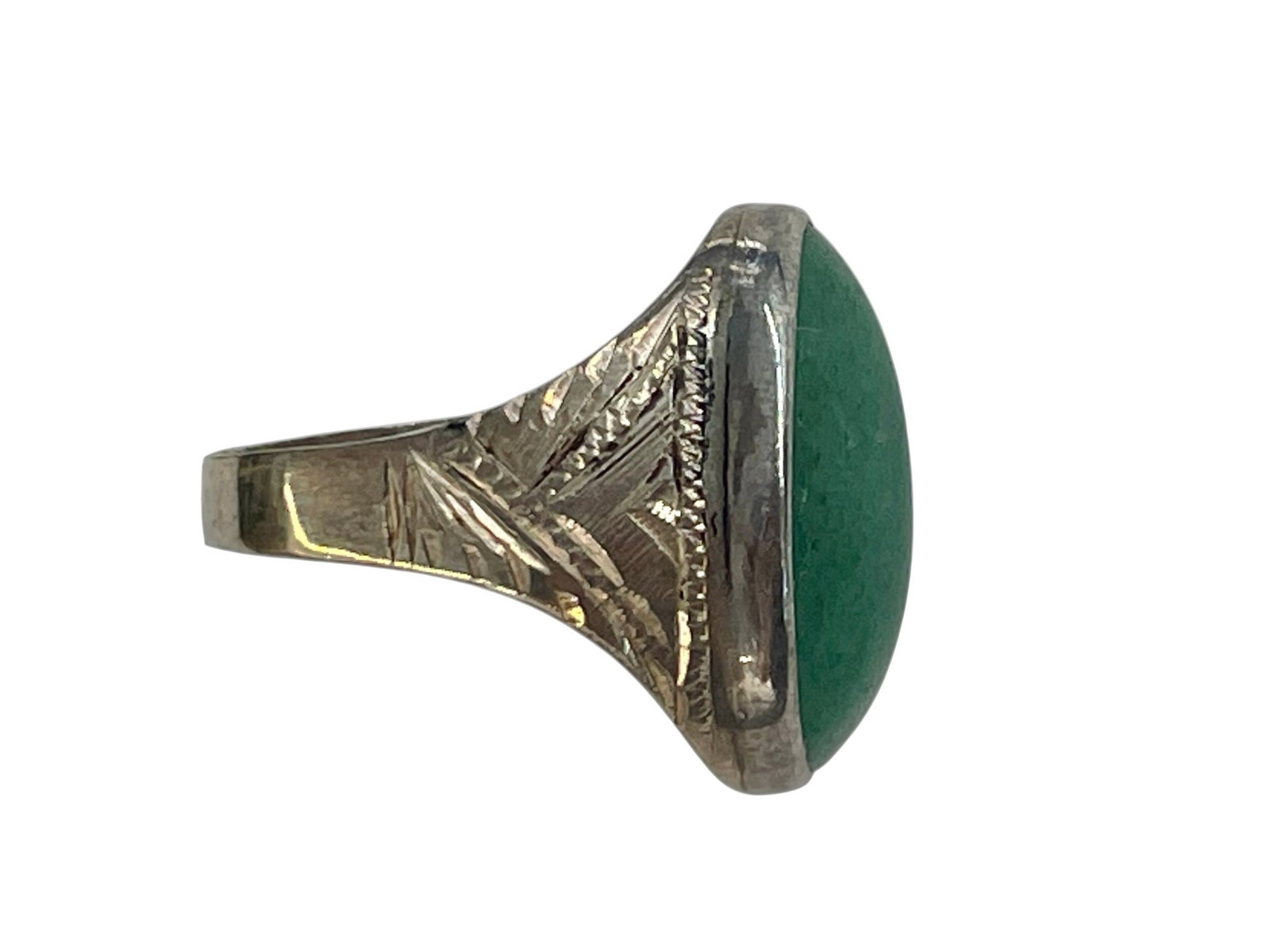 Jadite 835 Silver Ring - 2