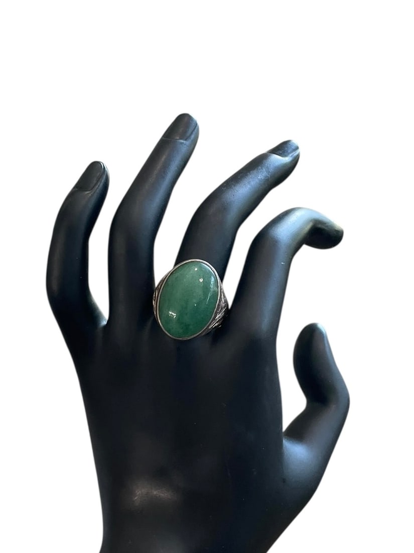 Jadite 835 Silver Ring - 3