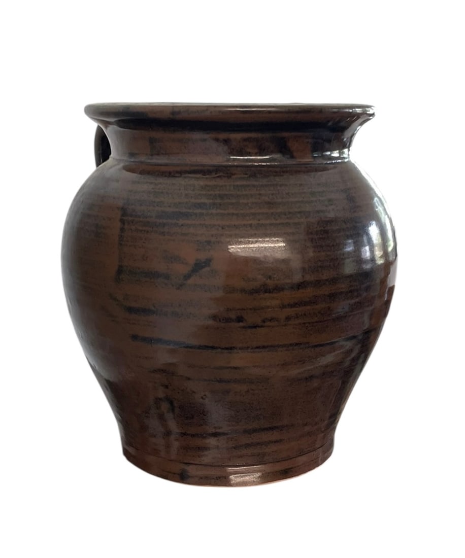 Large Stoneware Handled Crock - 3