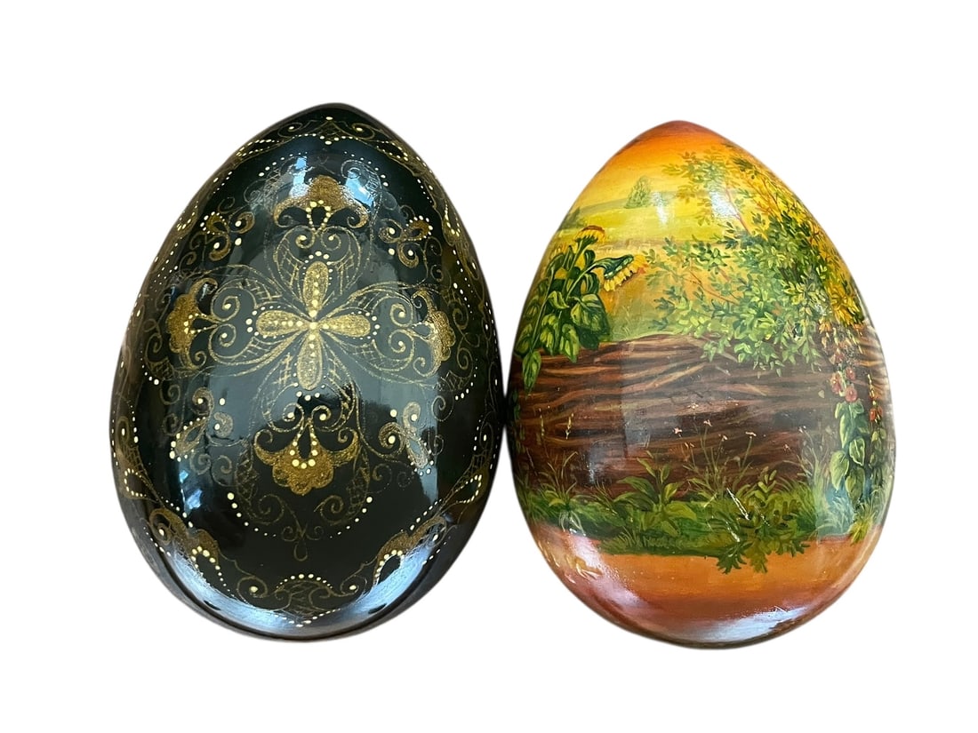 2 Hand Painted Russian Eggs - 2