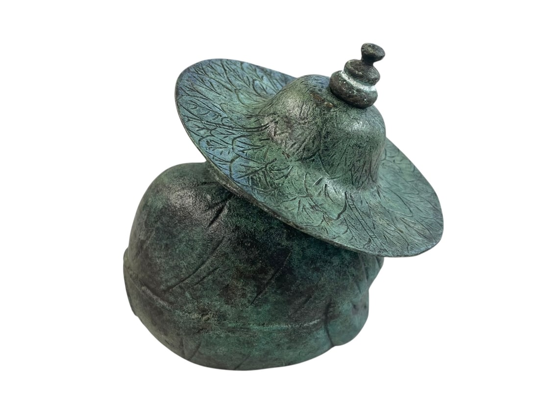 Sleeping Buddha Verdigris Statue - 2
