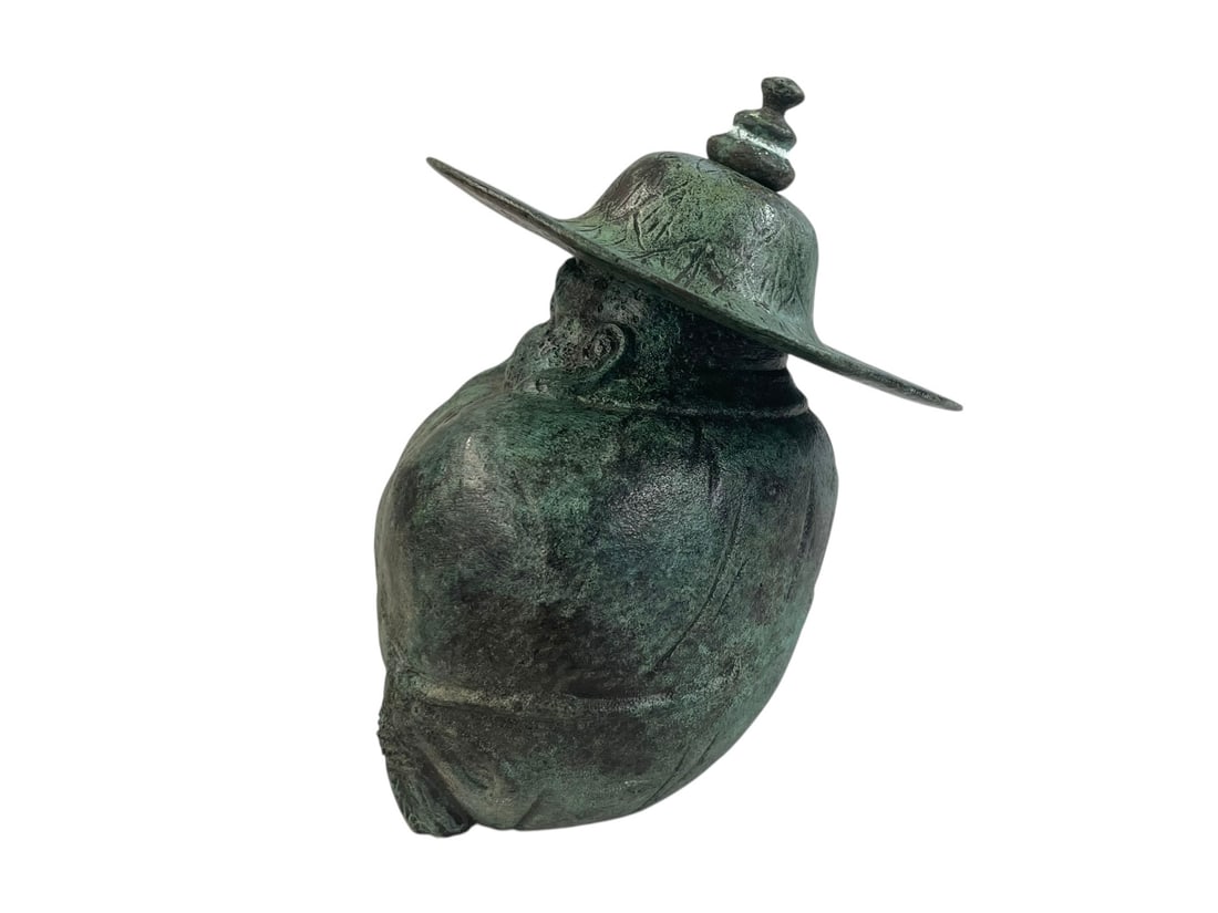 Sleeping Buddha Verdigris Statue - 4