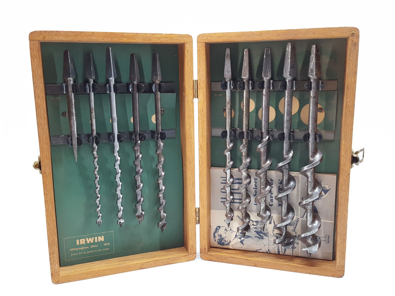 Irwin 9 Auger Bits & Screwdriver Set in Box (1 of 1)