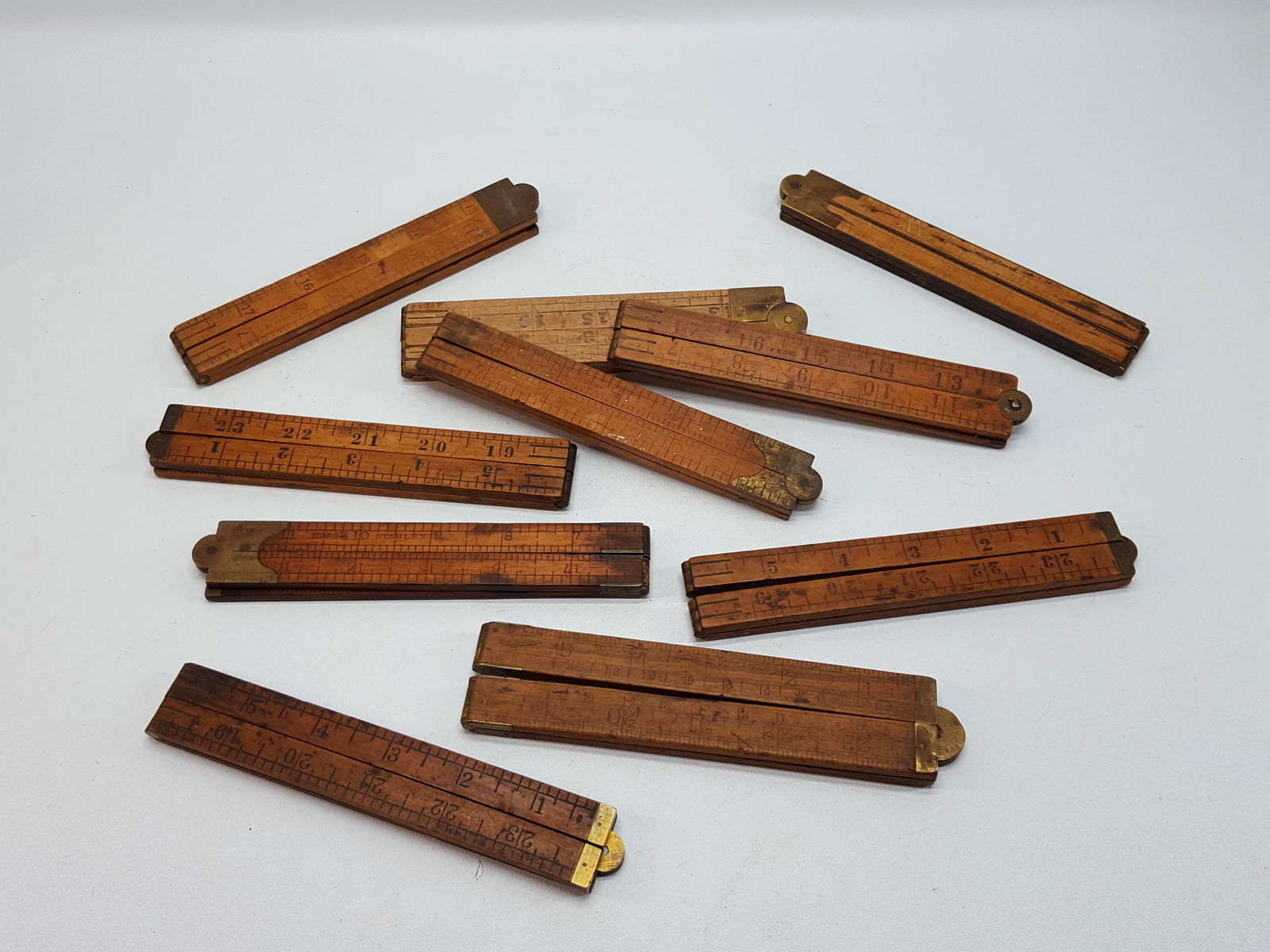 Lot of 10 Stanley & Others Folding Rules (1 of 2)