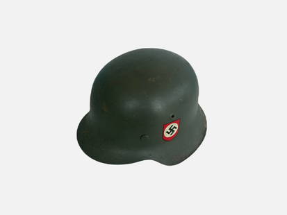 WWII Nazi German M42 Combat Helmet with Liner. Double Decals: Original 1940’s German Military Helmet, Stahlhelm, model M42. ET66 Batch #827. The helmet and liner are both 100% original. Decals are possibly replacements. Very good condition.