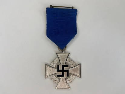 WWII German Faithful Service Cross Medal: Civil variation for 25 years, founded on the 30 th of January 1938.