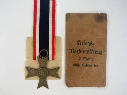 WWII German War Merit Cross without Swords Hallmarked: Includes original packaging. Medal is hallmarked “13”.