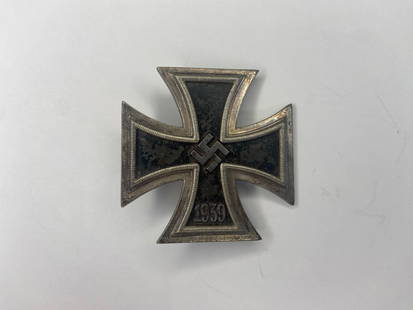 German WW2 Iron Cross EK1 1939: Original Nazi Germany Iron Cross 1st Class. sku: 21