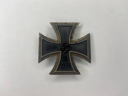 German WW2 Iron Cross EK1 1939: Original Nazi Germany Iron Cross 1st Class. sku: 25