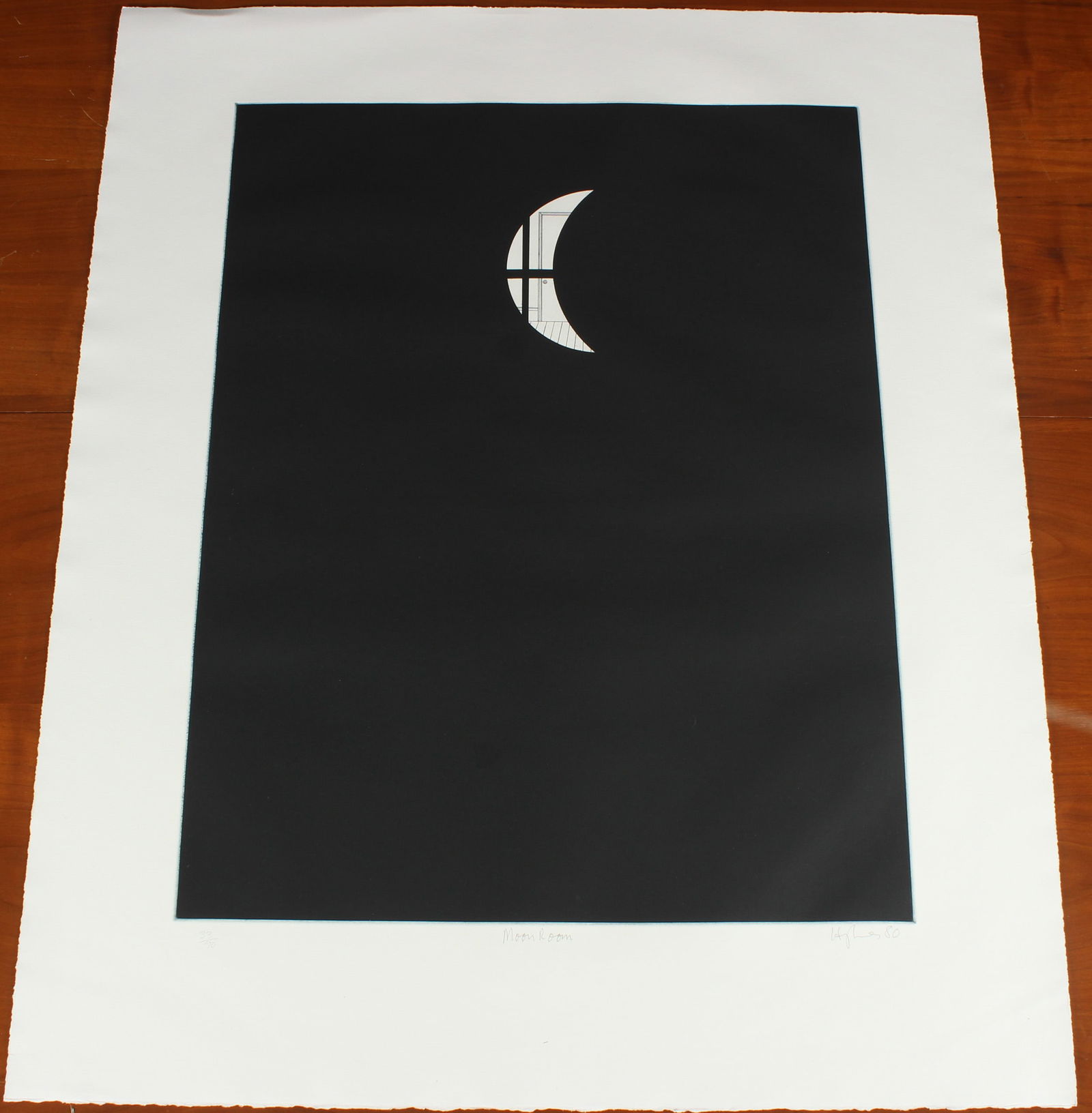 Patrick Hughes - Moon Room 1980 Lithograph, 33/90 (1 of 8)