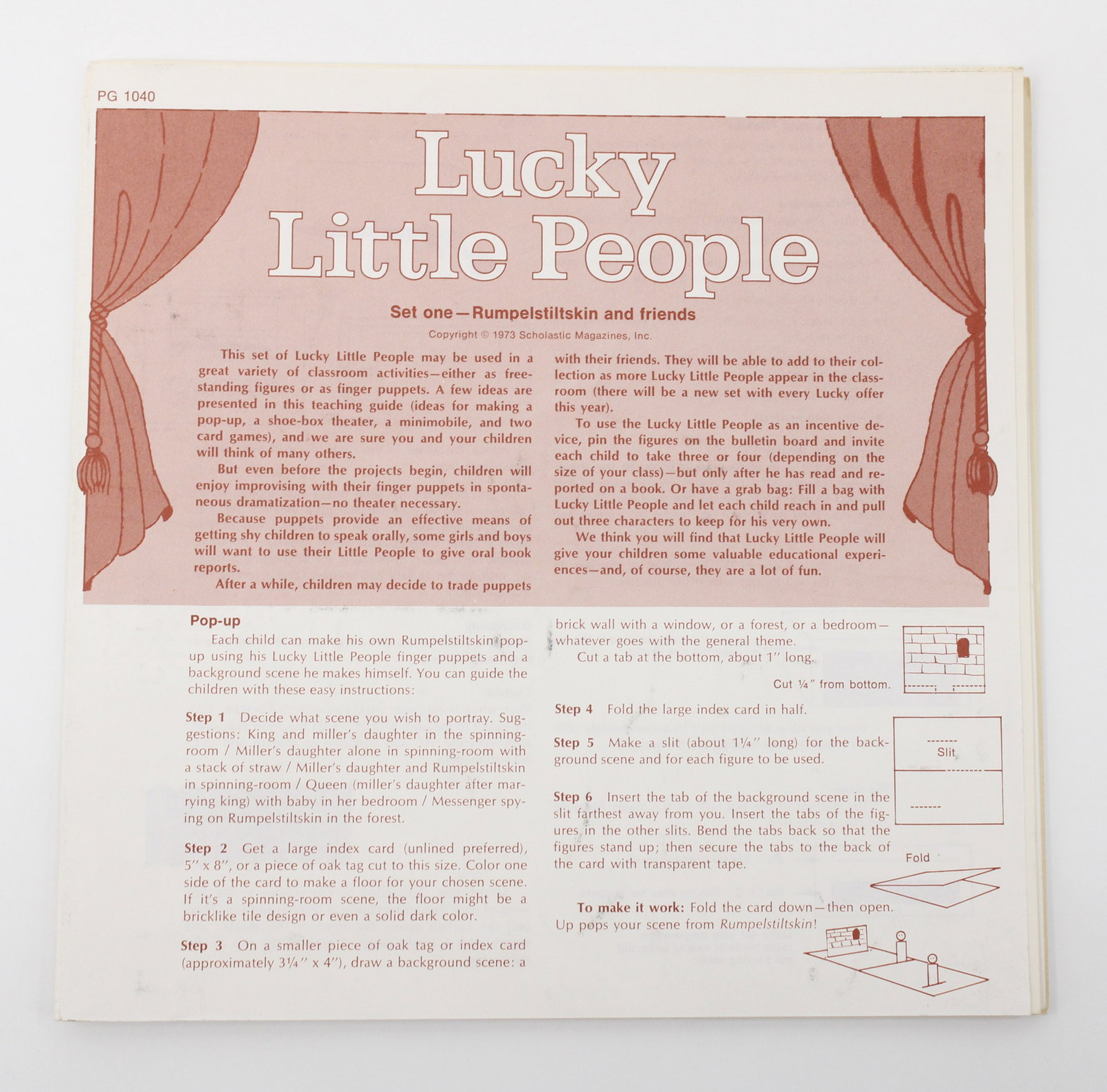 Lucky Little People Rumplestiltskin Board Game Set: Lucky Little People Rumplestiltskin Board Game Set. Illustrated by Edward Gorey. Rare. Scholastic, 1973.