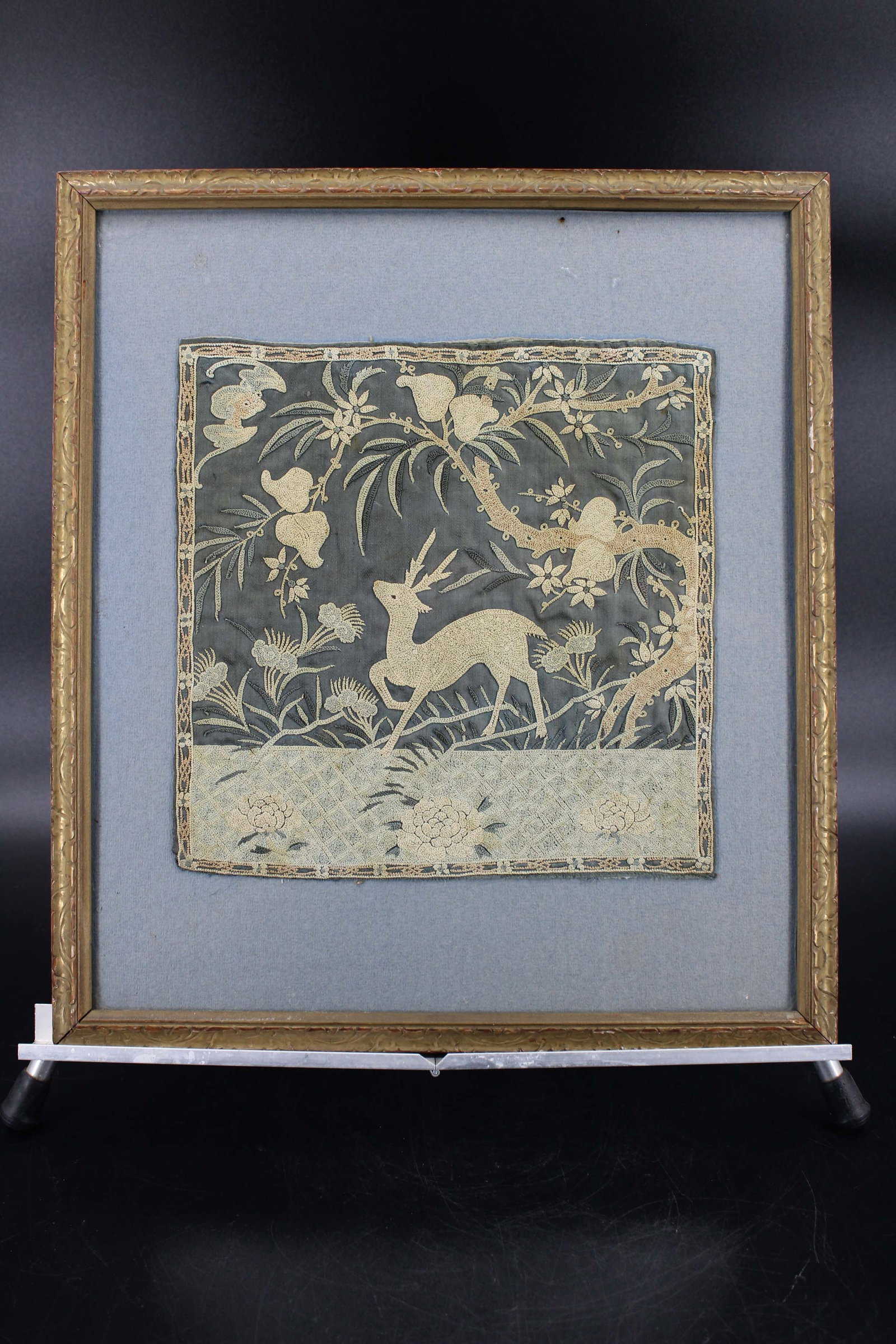 Chinese Forbidden Stitch Rank Badge: Chinese Forbidden Stitch Rank Badge. Size: Frame: 17.5" H x 15.5" W, Sight: 10.5" H x 10.5" W.