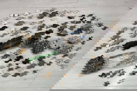 Generous group of unclassified minerals and  crystals. Size: 2"T x 4"L x 3"D largest stone: Generous group of unclassified minerals and crystals. Size: 2"T x 4"L x 3"D largest stone