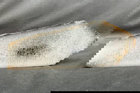 Large cut and polished agate with phantom  formation. Size: 5.5"T x 14"L x 3"D Provenance: From the: Large cut and polished agate with phantom formation. Size: 5.5"T x 14"L x 3"D Provenance: From the lifetime collection of an Oreland, Pennsylvania private estate.