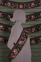 Collection of 8 sequined and embroidered sashes,  for personal wear or wall decor. Unwrapped from