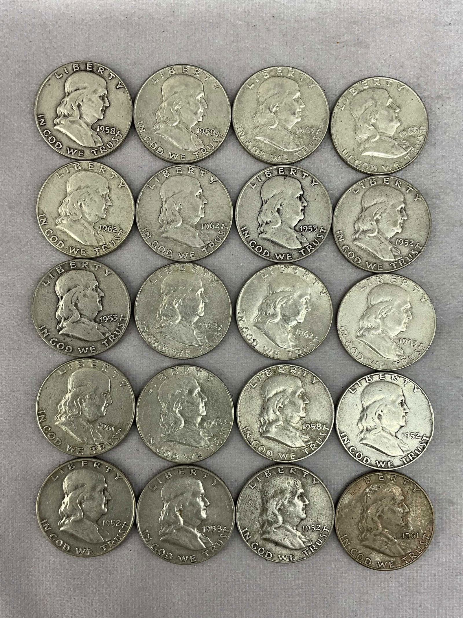 1950's & 1960's Ben Franklin Half Dollars, 20 (1 of 4)