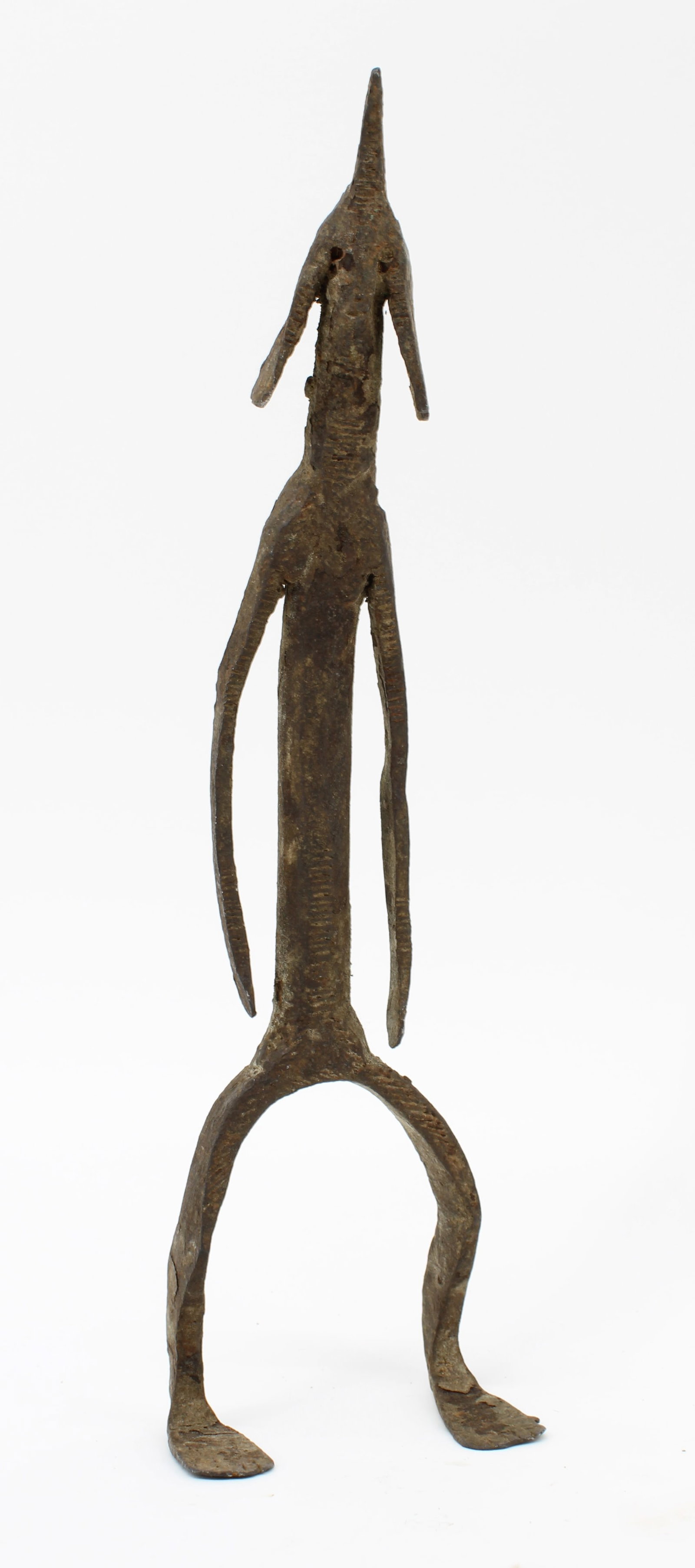 Nigerian Mumuye Lagana, Jagana Fetish, Iron: Nigerian Mumuye People Lagana, Jagana Fetish, Wrought Iron. Size: 10.25"T x 3"W x 2"T